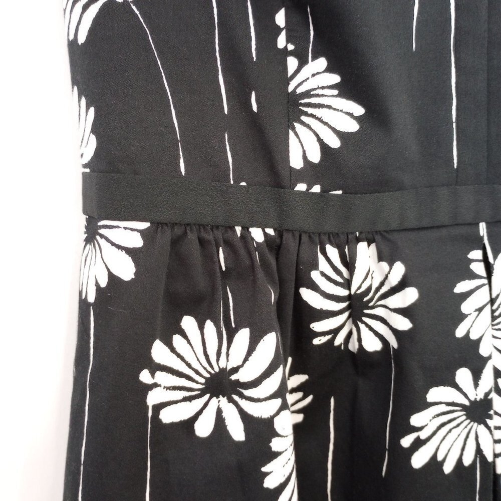 Talbots Black & White Daisy Print Fit And Flare D… - image 4